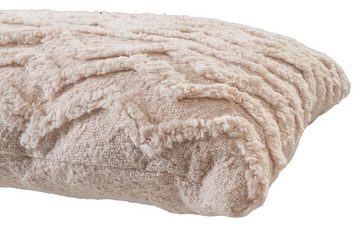 Dekokissen RAVI, 45 x 45 cm, Beige, Baumwolle, Zackenmuster, mit Reißverschluss
