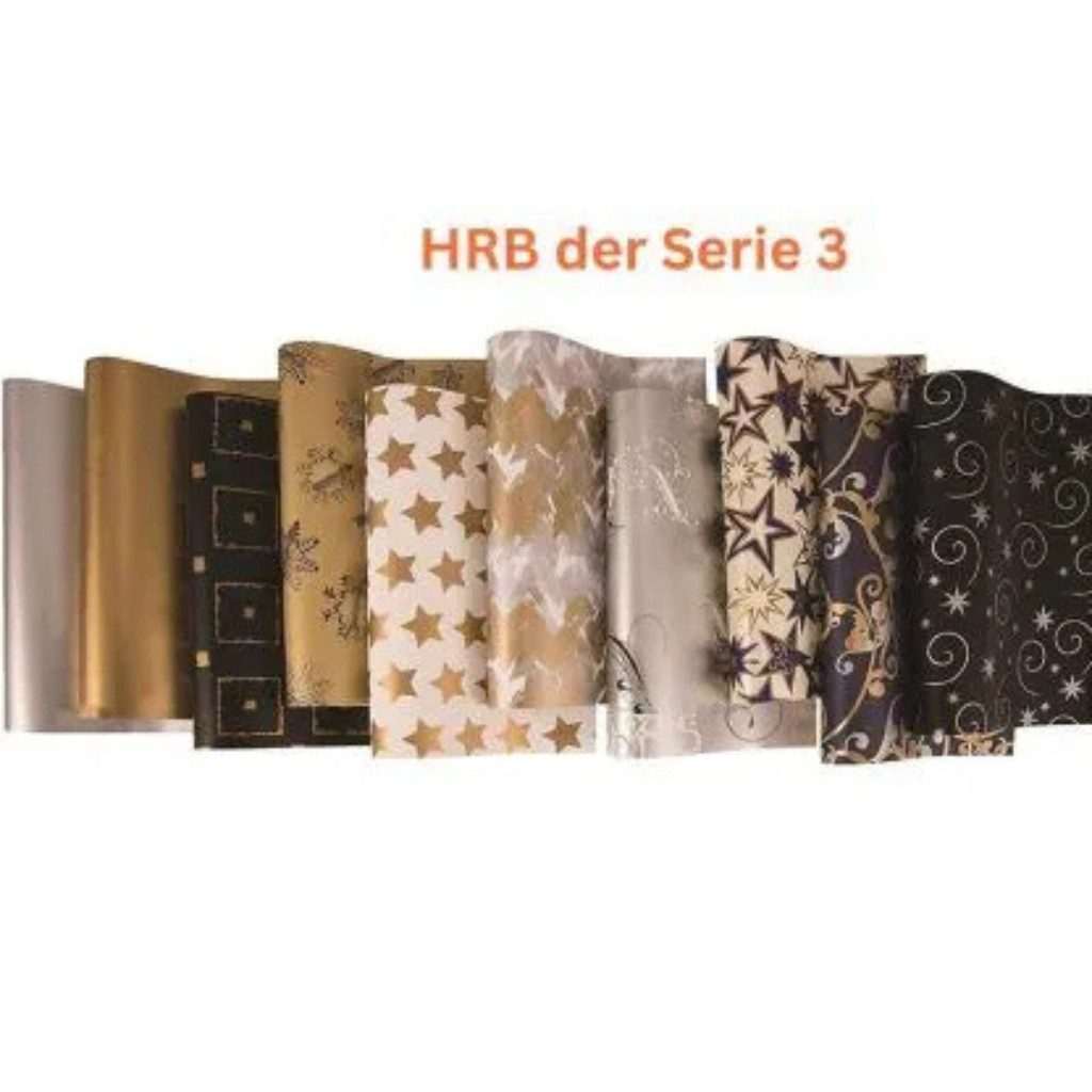 hrb Geschenkpapier HRB Geschenkpapier Weihnachten (Serie 3) 10St., (10St), Ideal, um Weihnachtsgeschenke mit eleganten Gold