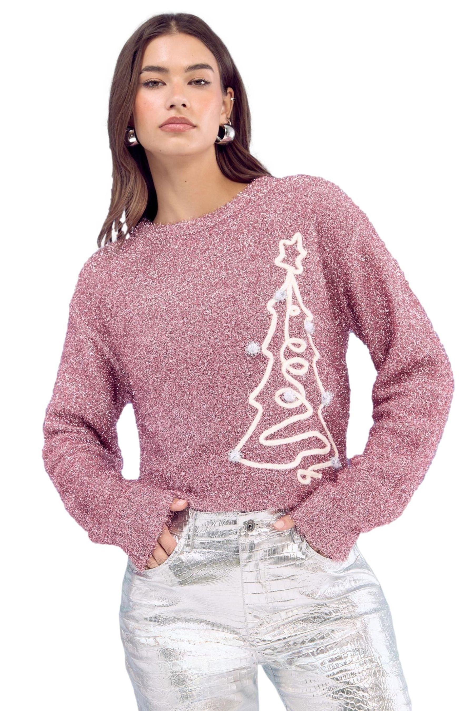 LIPSY Rundhalspullover Lipsy Weihnachten Rundhals-Strickpullover, Regular (1-tlg)