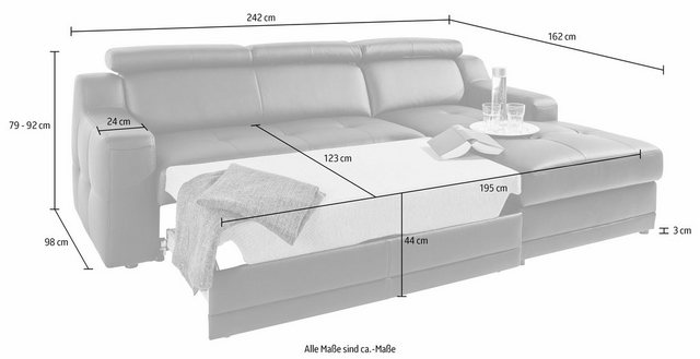 exxpo sofa fashion Ecksofa, mit Köpf bzw. Rückenverstellung, wahlweise mit Bettfunktion und Bettkasten  - Onlineshop Otto