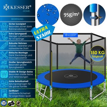 KESSER Gartentrampolin, Trampolin TÜV SÜD GS Zertifiziert Komplettset Sicherheitsnetz