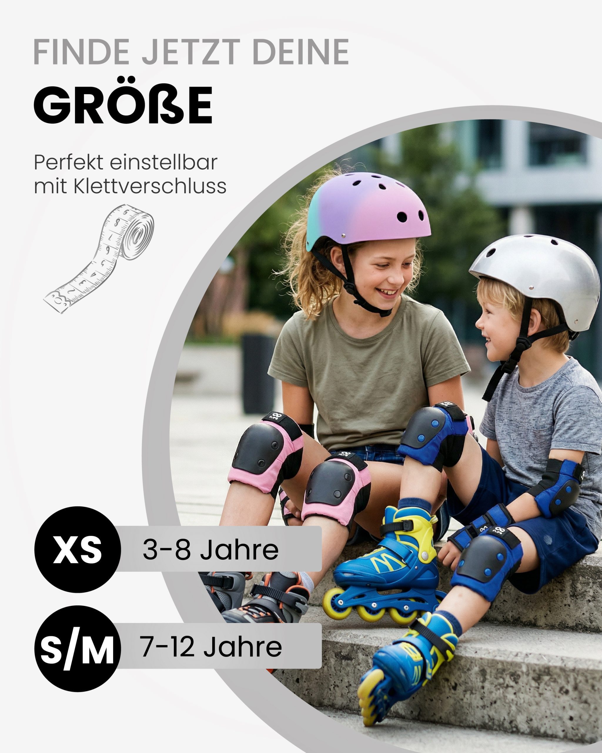 99FLIPS Protektoren-Set 3-12 Jahre Protektoren Mädchen mit Ellenbogenschoner Knieschützer (Knieschoner Set Kinder, 6-tlg., Schützer Set Kinder Knieschoner Handgelenkschützer Skateboard Inliner), GS Zertifiziert - Deutsche Marke