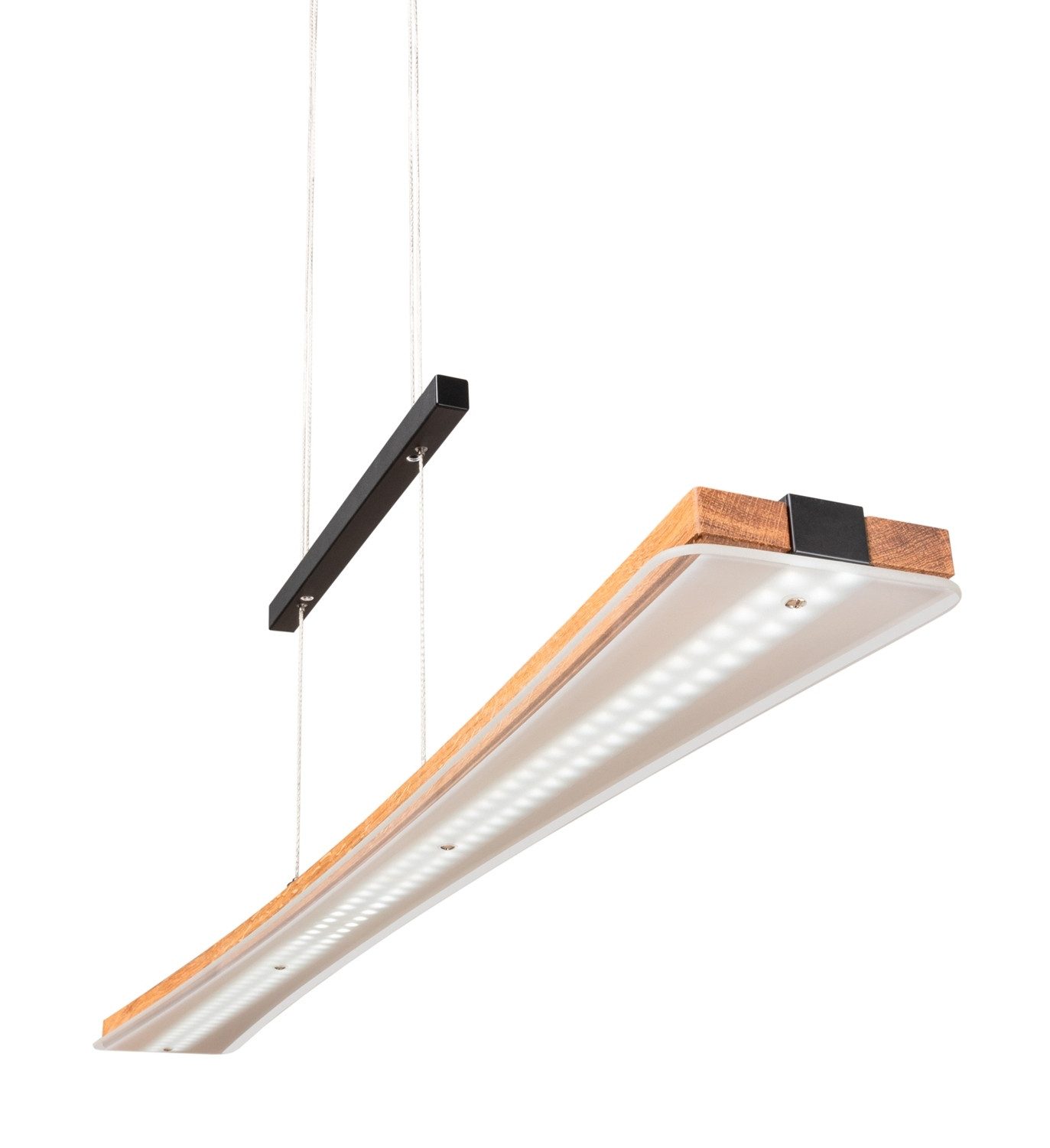 Elobra LED Pendelleuchte PANAMA, 100 x 165 cm, Eichenholz, Metall, Anpassung der Farbtemperatur, Dimmfunktion, LED fest integriert, Hängeleuchte, Hängelampe