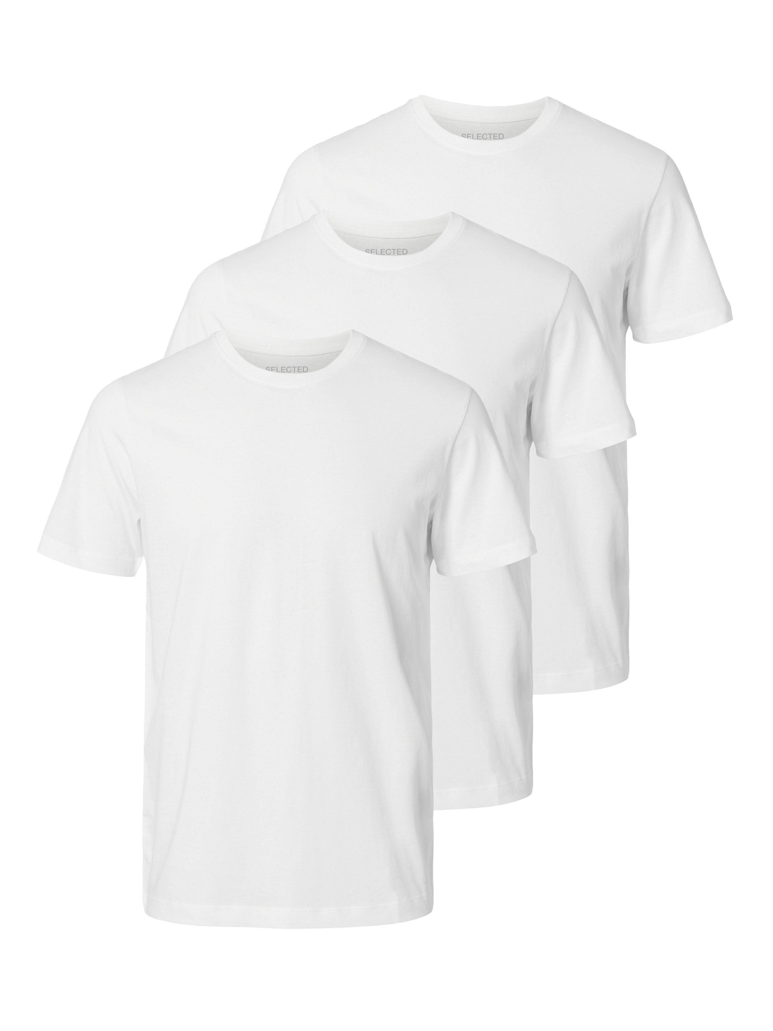 Selected Rundhalsshirt SLHZREG-DAN 3 PACK SS O-NECK TEE (Packung, 3-tlg)