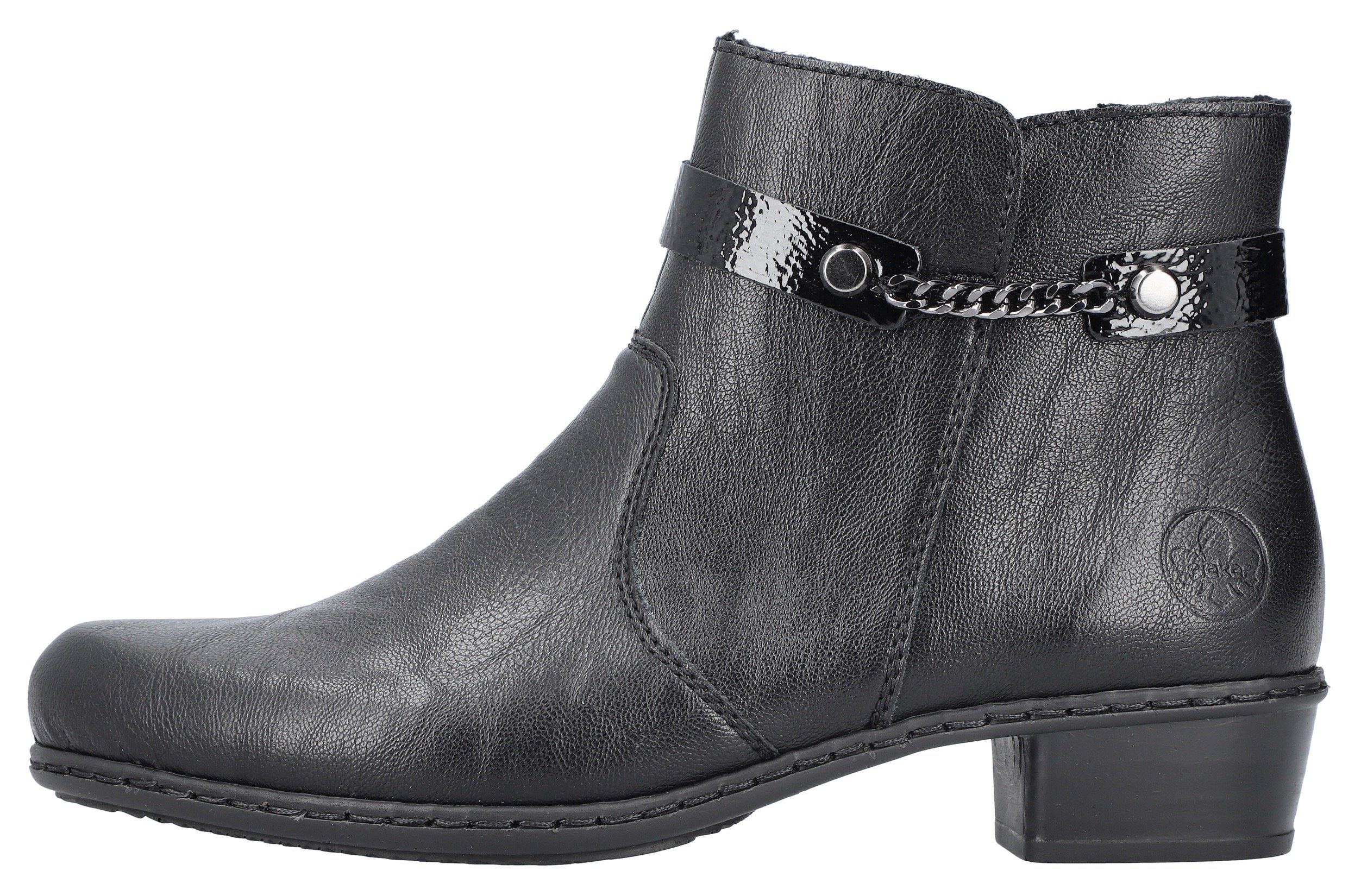Rieker Stiefelette mit kleiner Zierkette am Schaft, schmale Form
