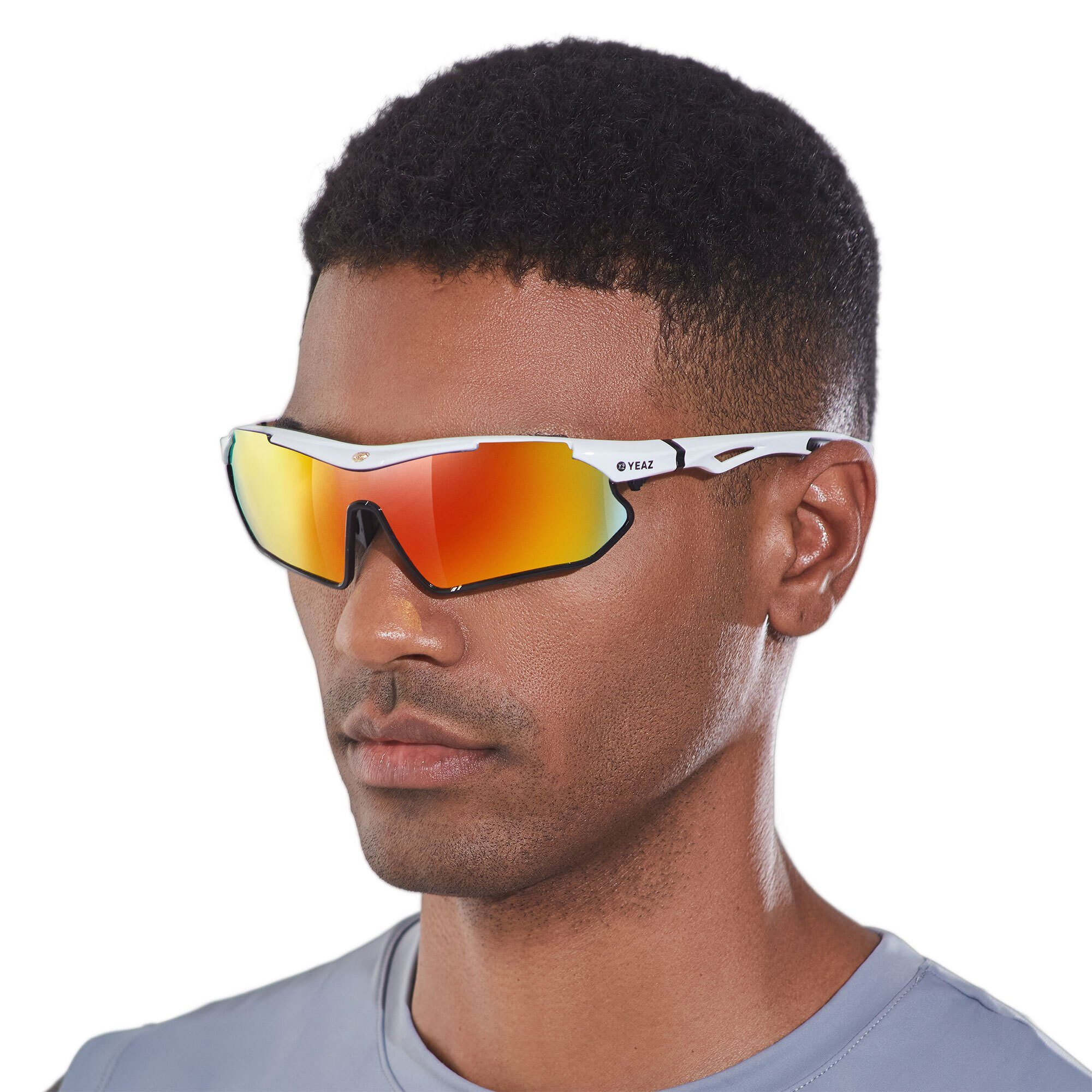 sport-sonnenbrille Sport-Sonnenbrille YEAZ weiß/schwarz/rot Sportbrille weiß/schwarz/rot, SUNRAY