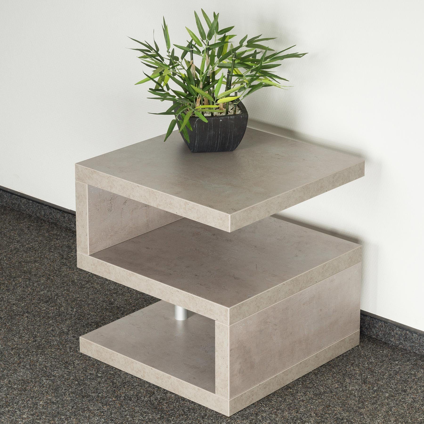 Levandeo® Couchtisch, Couchtisch Sigi 44x44x44cm Betonoptik günstig online kaufen