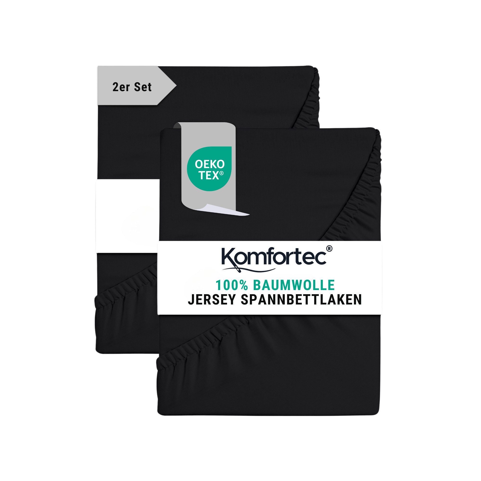 Komfortec Spannbettlaken Jersey Spannbettuch, 90x200, 140x200, 160x200, 180 günstig online kaufen