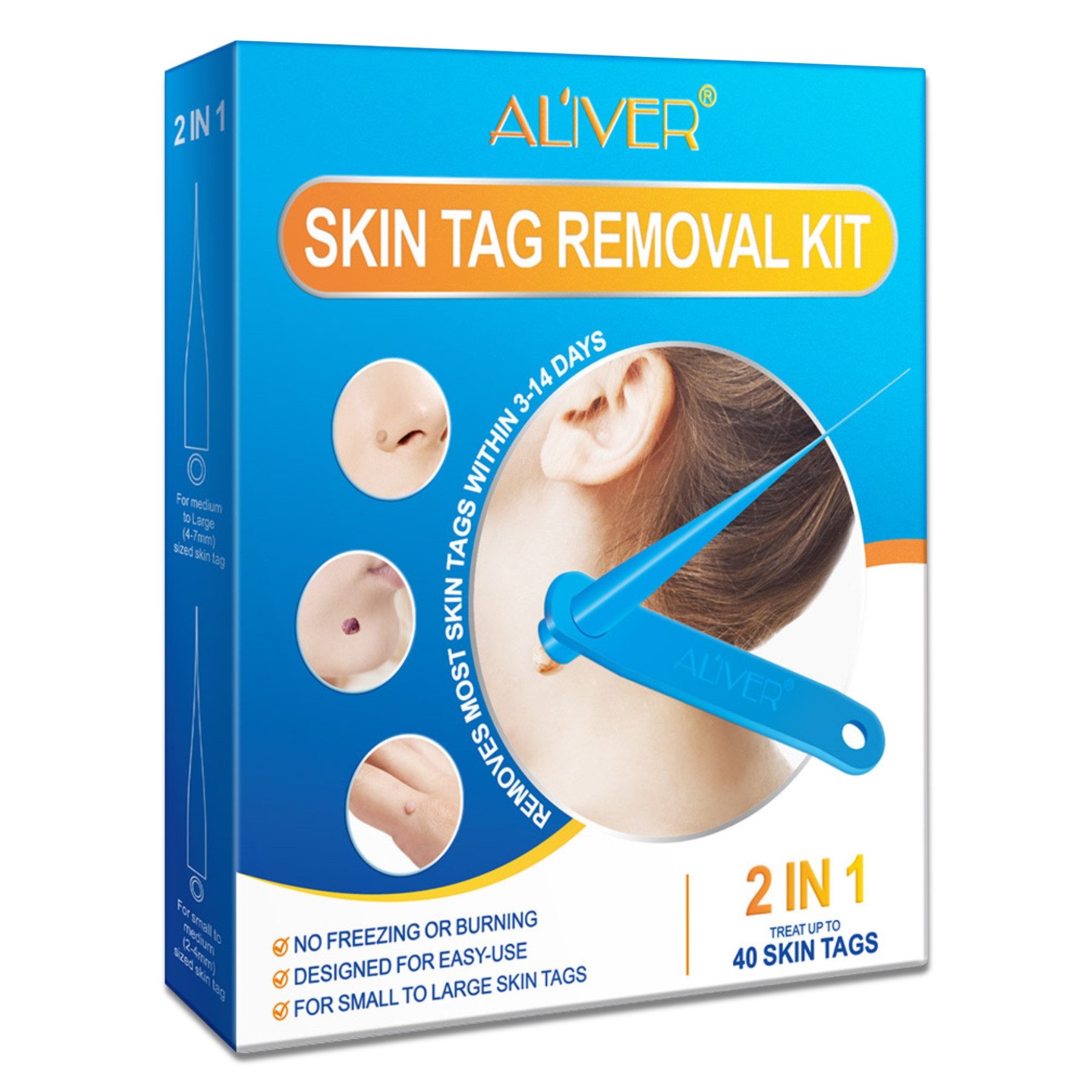 ALIVER Warzen-Behandlungsstift Entferner Anti Stielwarze Warzenentferner Skin Tag Removal Set 2in1, 1-tlg., Hautanhängsels Entferner, 2-IN-1 SKIN TAG REMOVAL KIT, Aliver