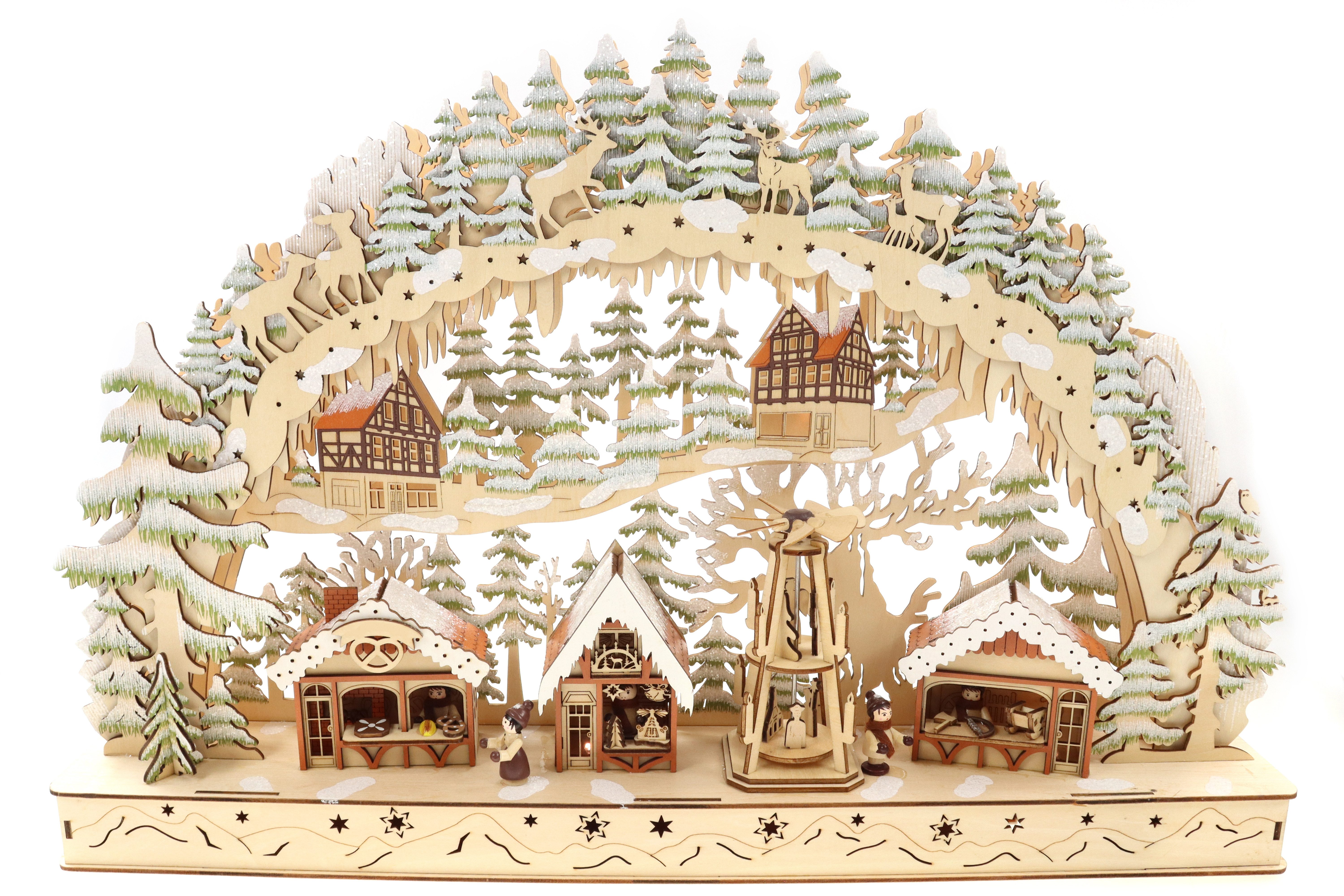 ELLUG LED Lichterbogen 3D Lichterbogen, Weihnachtsmarkt, batteriebetrieben, Timer Funktion