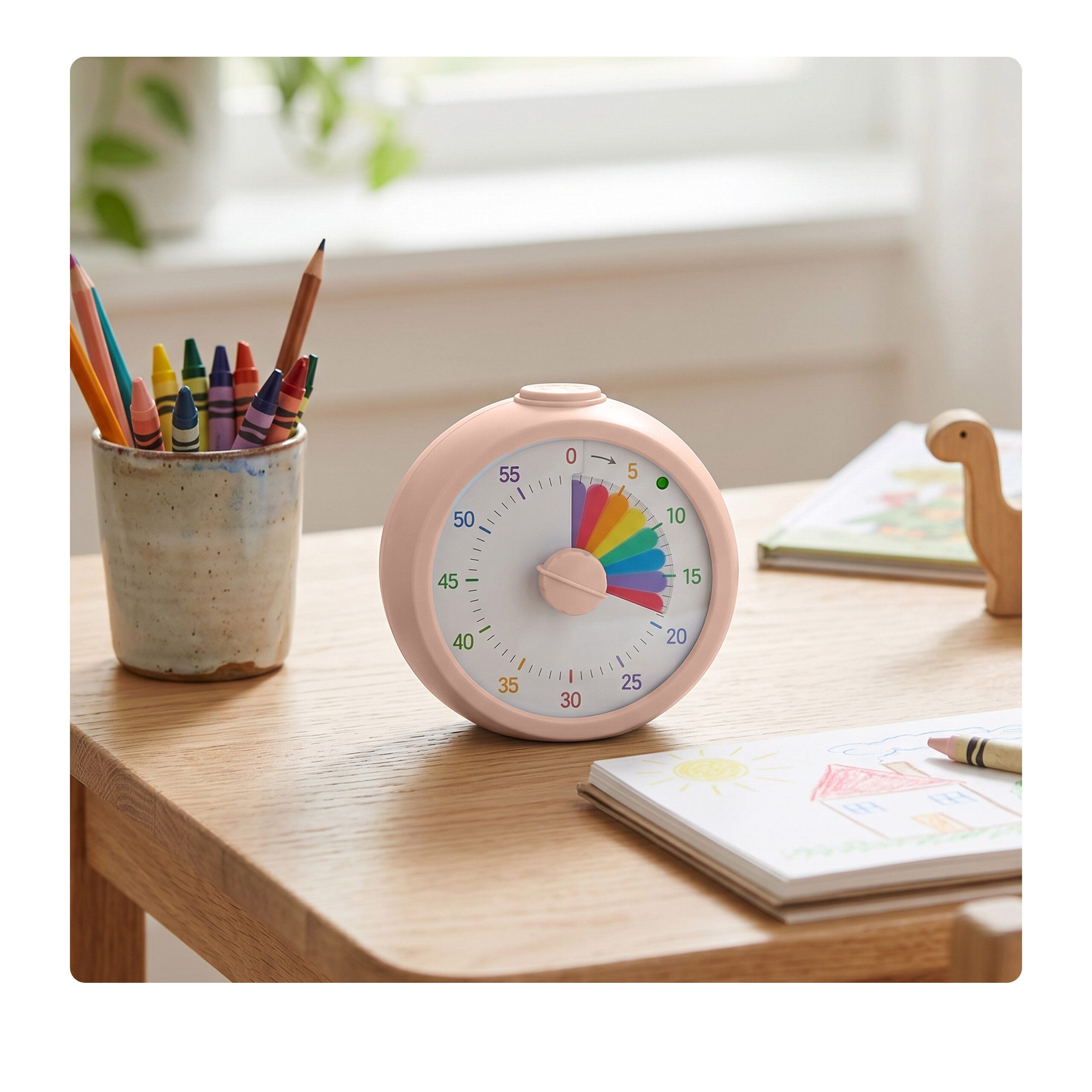 relaxdays Küchentimer Visueller Timer Regenbogen rosa.