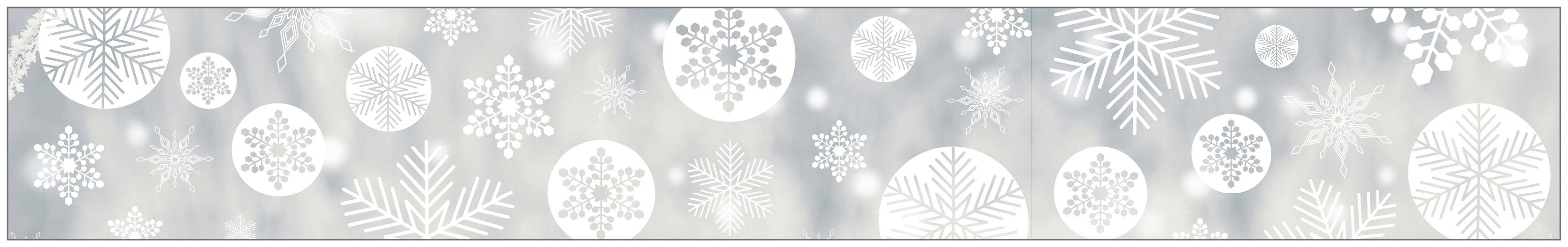 Fensterfolie Look Snowy white, MySpotti, halbtransparent, glatt, 200 x 30 cm, statisch haftend