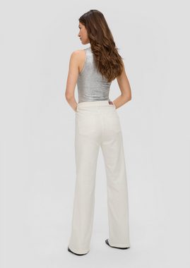 QS Stoffhose Jeans Catie / Slim Fit / High Rise / Wide Leg / Knopfleiste