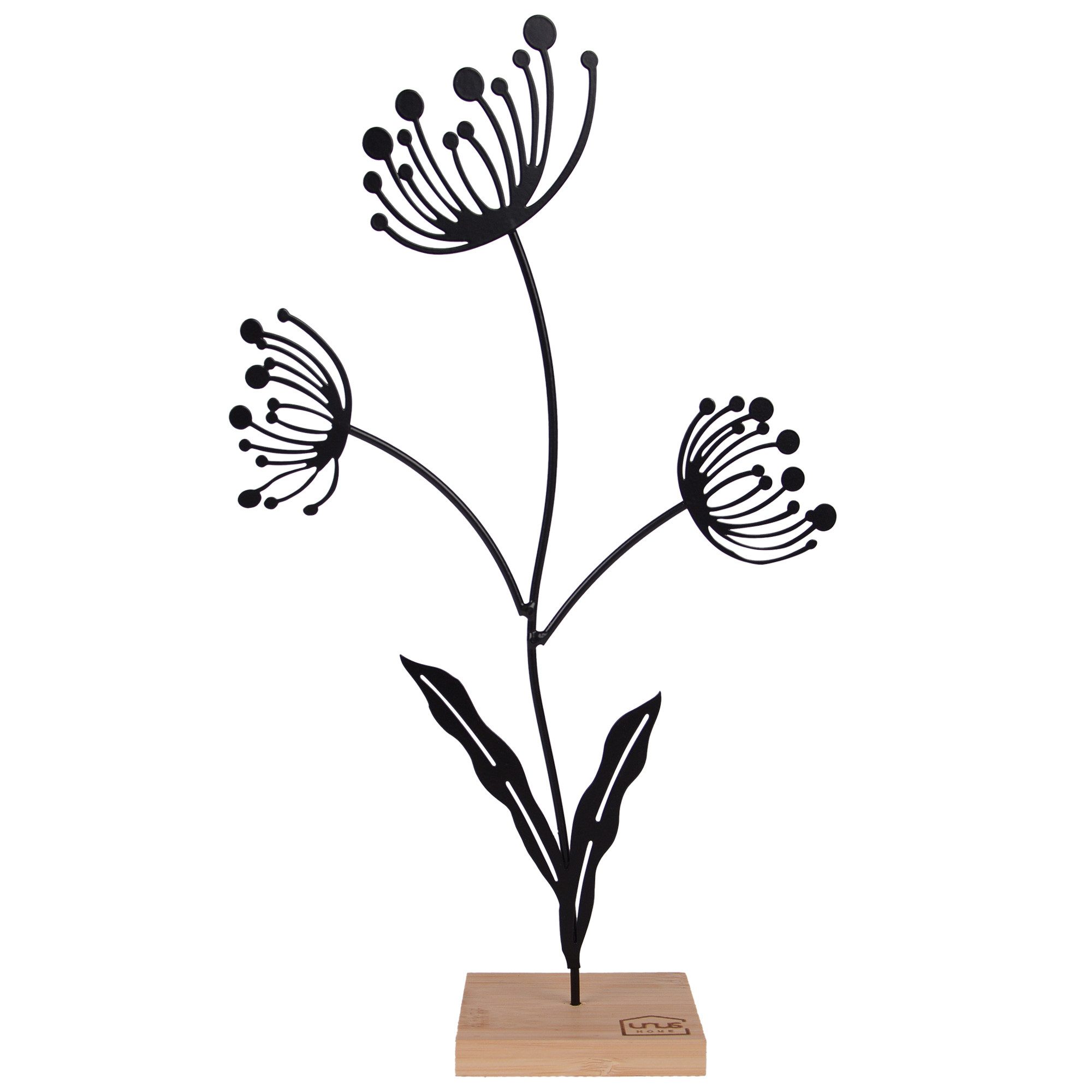 UNUS HOME Dekofigur Aufsteller Deko-Blume (klein, Schwarz), Blumen-Silhouet günstig online kaufen