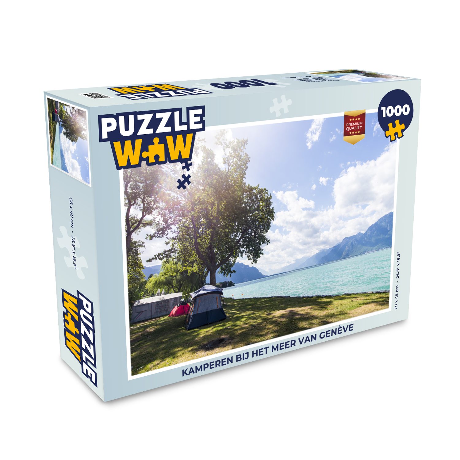 MuchoWow Puzzle Camping am Genfer See, 1000 Puzzleteile, Foto-Puzzle,  Bilderrätsel, Puzzlespiele, Klassisch