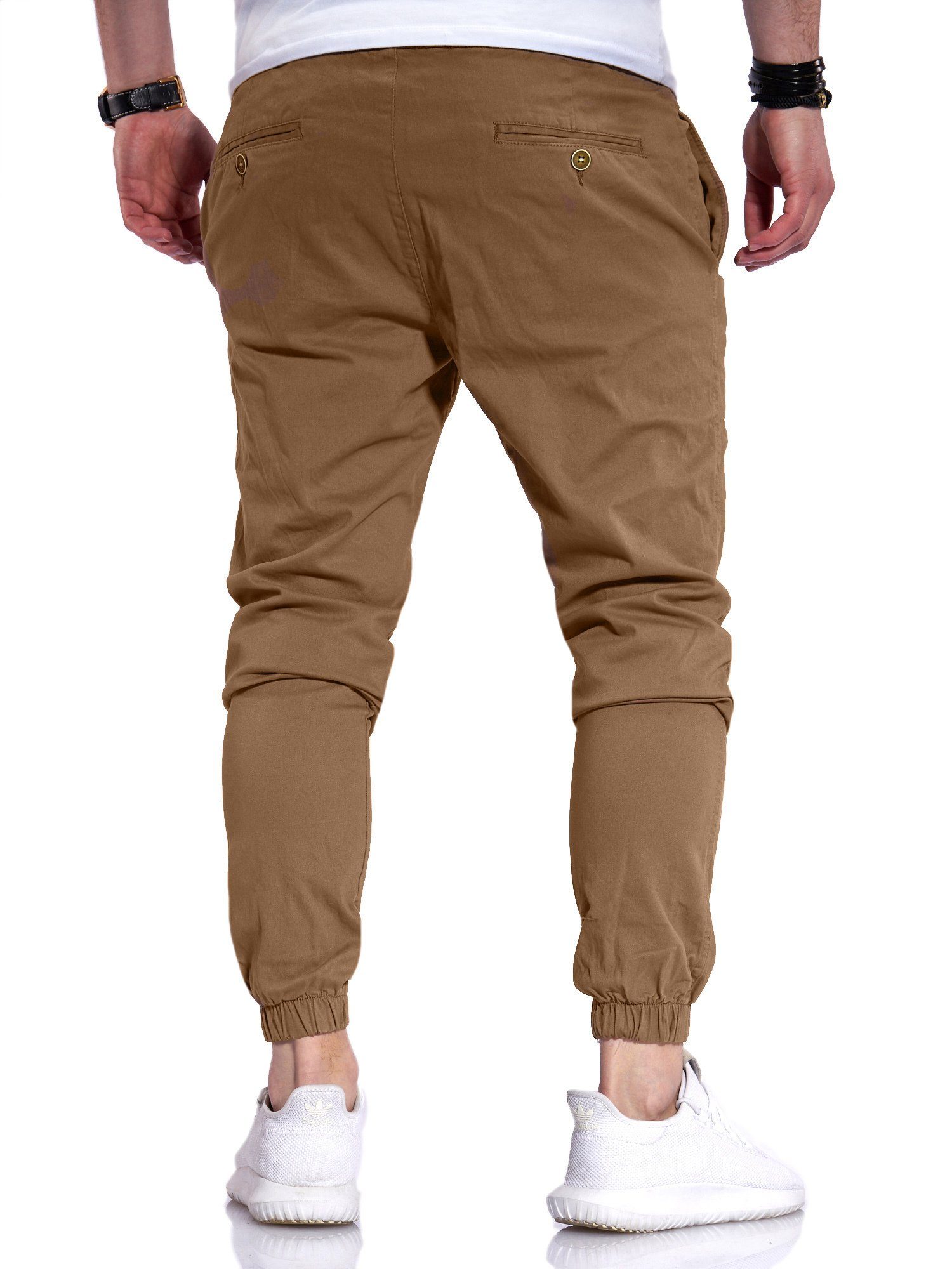 mit MPC-60 Chinohose behype elastischem Beige Bund Jogger-Hose