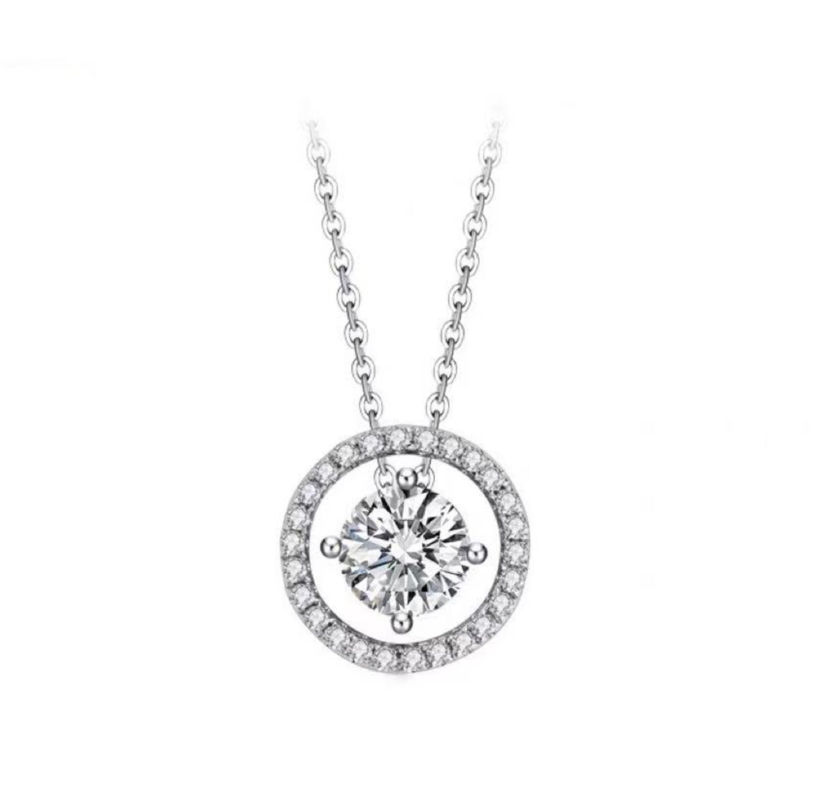 Jumpeak Kette mit Anhänger 1ct Diamantkette mit Diamanten der Farbe D oder E,VS1,3EX., Geschenkideen für Damen,Überraschungsgeschenke,Geschenke für Töchter