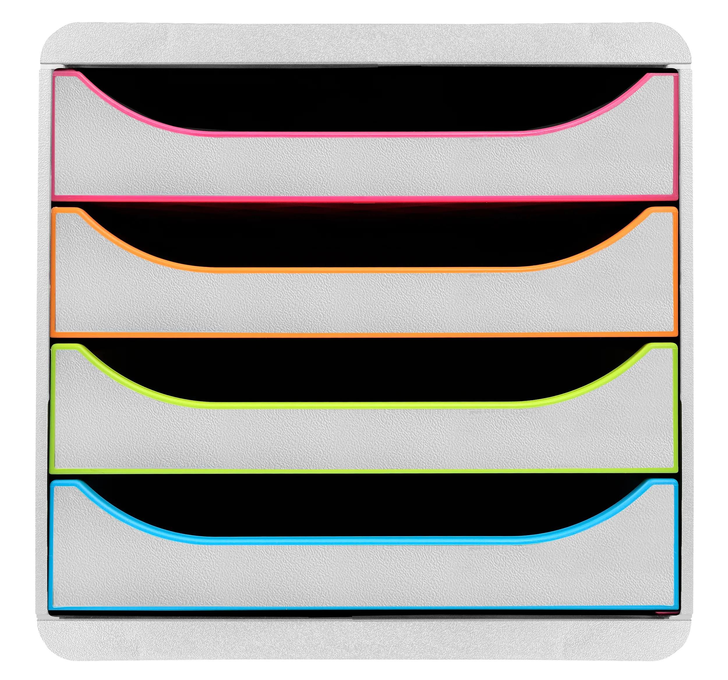 Schubladenbox Schubladenbox Big Box Plus 4 offene Schubladen Weiss/Harlekin 310913D