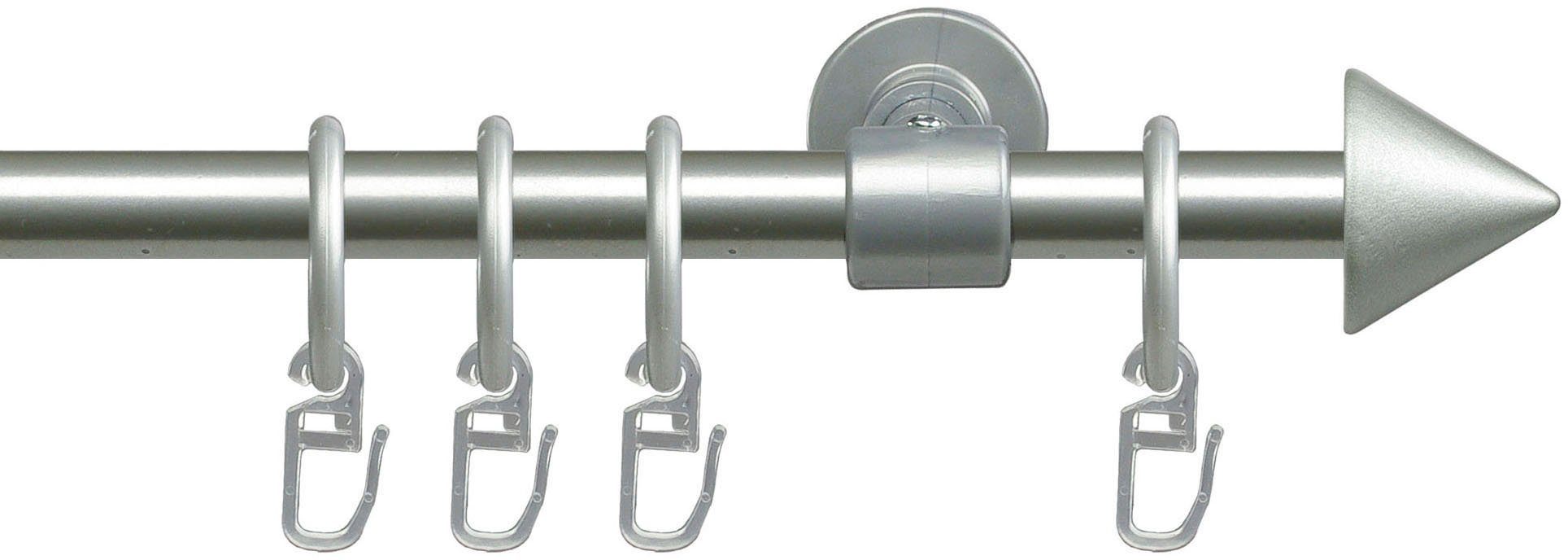 Liedeco Gardinenstange Stilgarnitur, Komplettstilgarnitur New York 16 mm, Ø 1,6 mm, 1-läufig, Fixmaß, verschraubt, Eisen, Gardinenstange Komplett