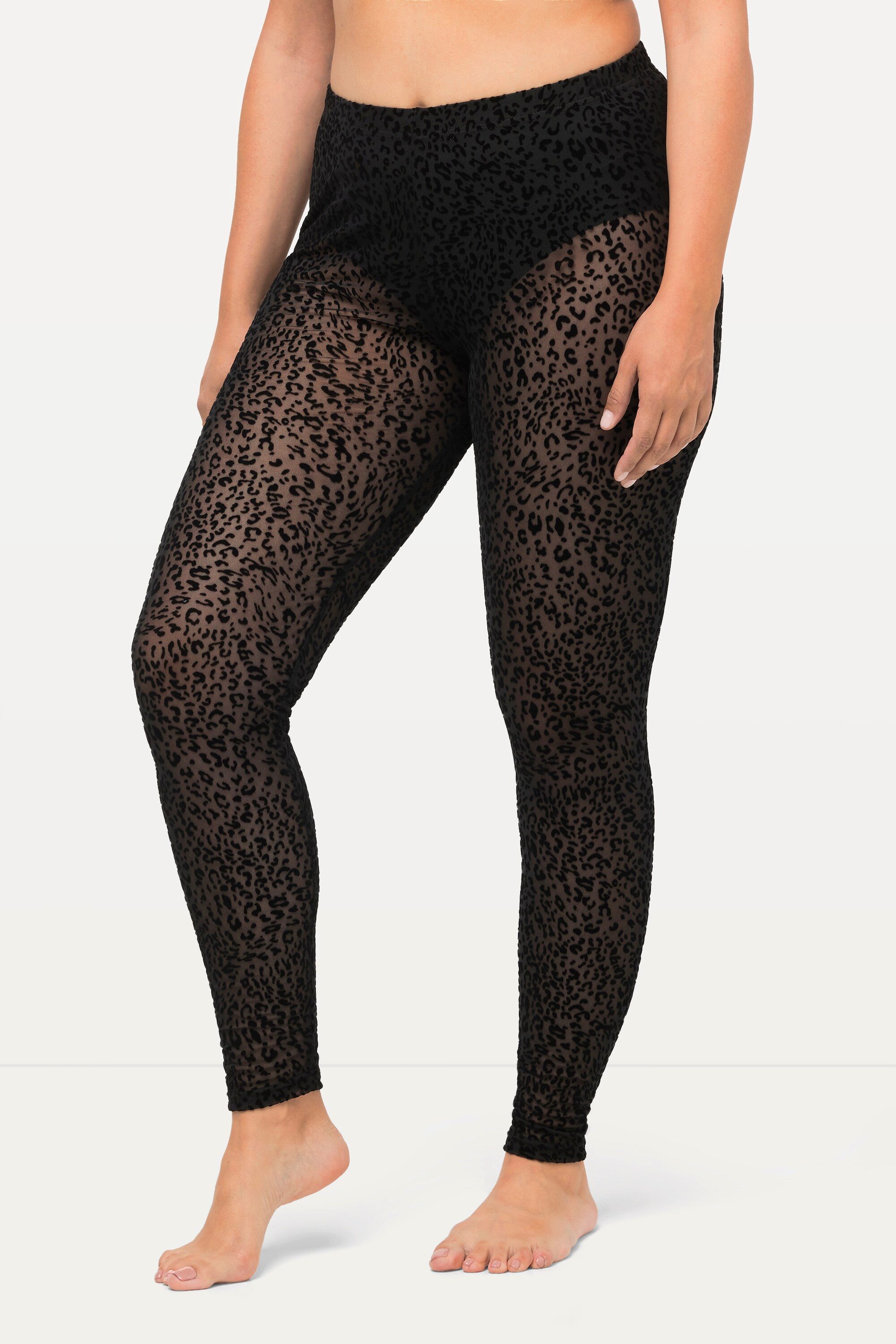 Ulla Popken Feinstrumpfhose Strumpf-Leggings Mesh Leomuster günstig online kaufen