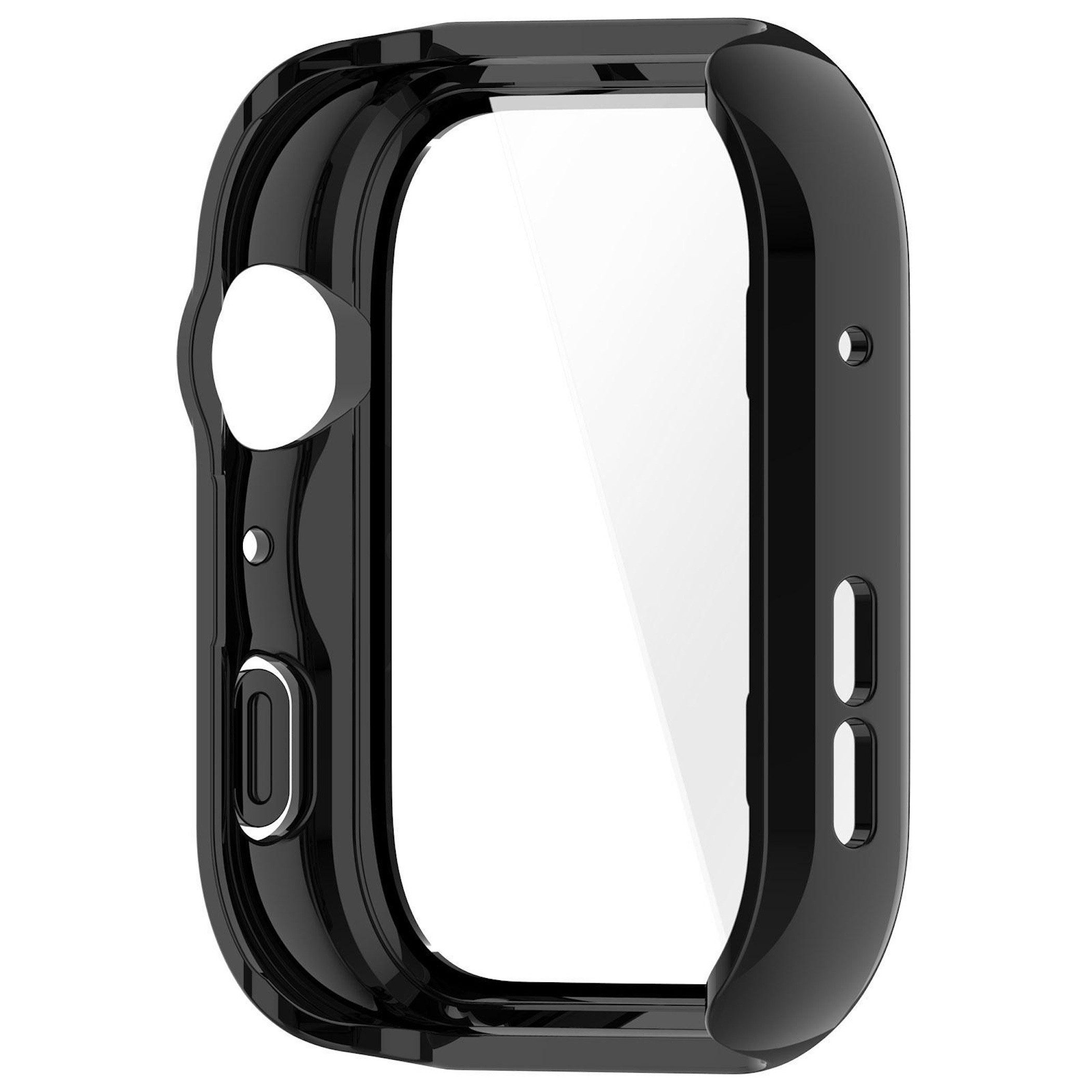 Wigento Smartwatch-Hülle + Schutzglas für Huawei Watch Fit 5 Full Cover Case Schwarz, Schutzhülle aus PC + Hart Glas für Rundumschutz