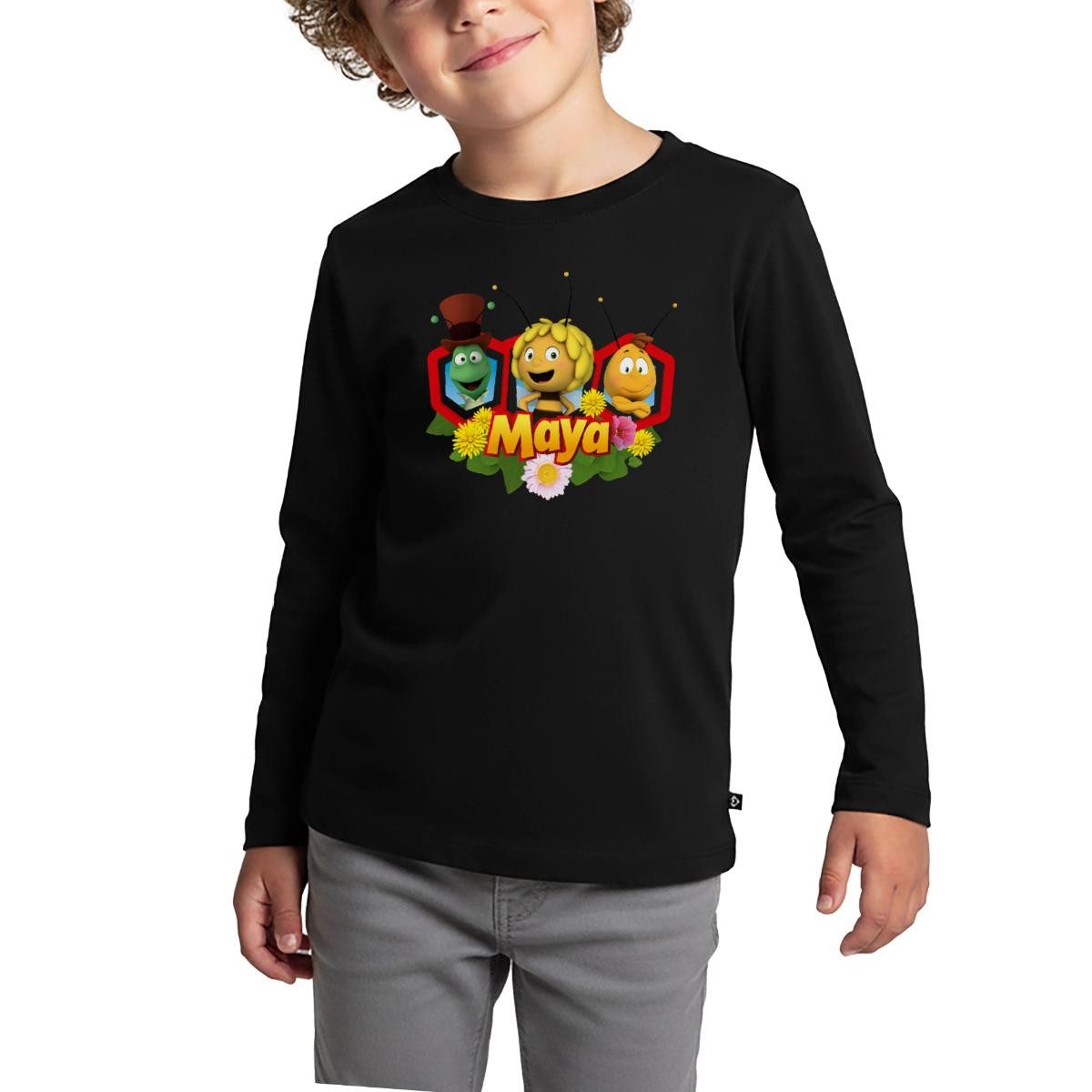Spreadshirt T-Shirt Biene Maja Freunde Flip Willi Kinder Premium Langarmshirt (1-tlg)