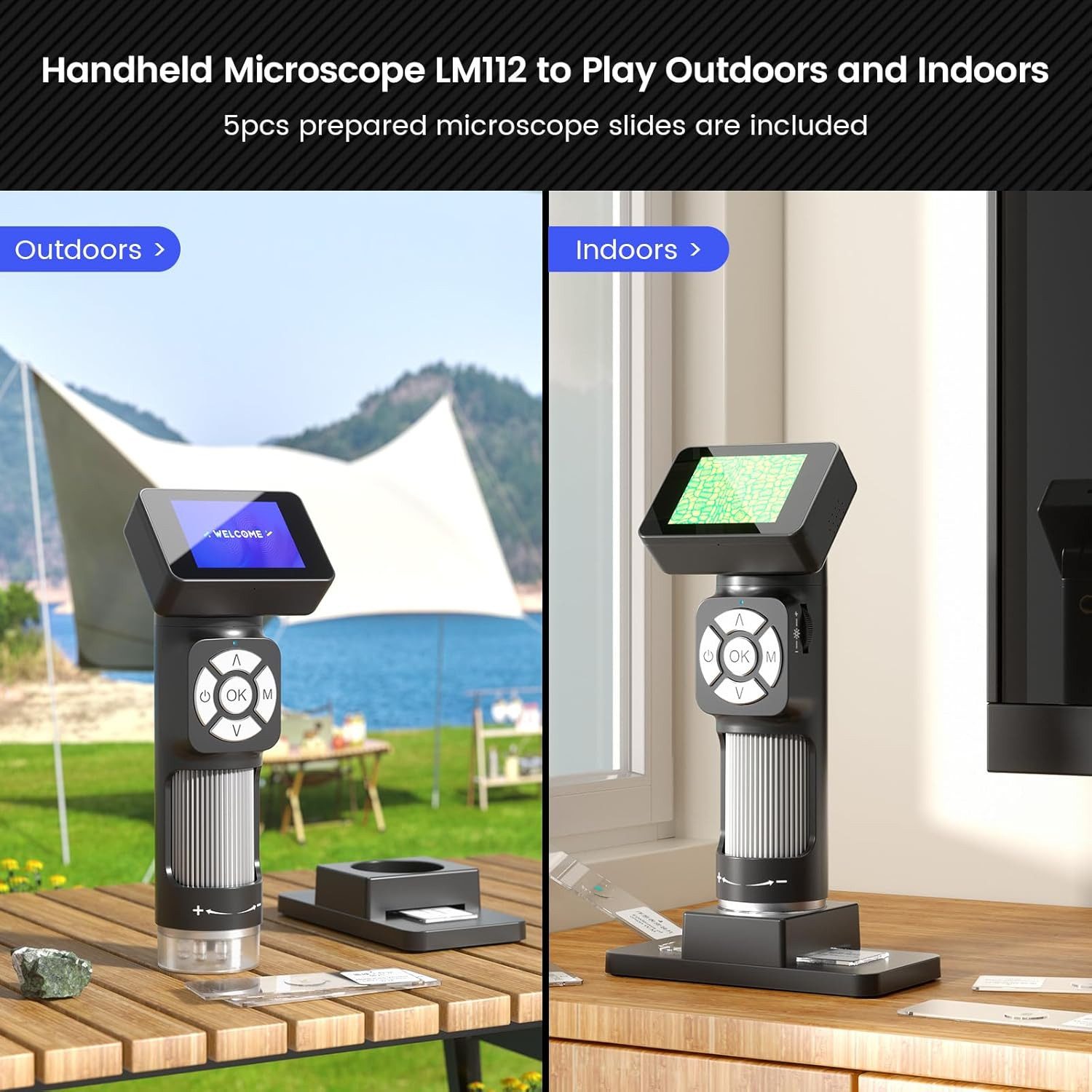 LinkMikro Digitalmikroskop 500x mit Display USB Handmikroskop LCD LED SD Karte Digitalmikroskop (50x-500x, 500x Vergrößerung LCD Display LED Licht USB Akku Aufnahmefunktion)