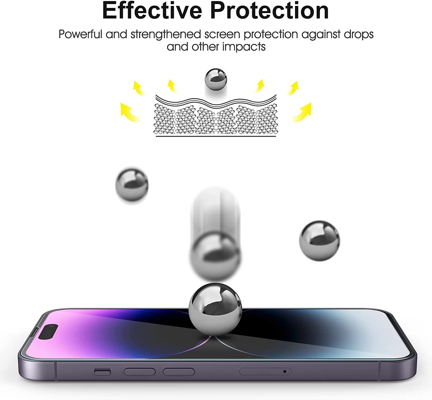 MSM Displayschutzglas 2X Schutzglas (Display + Kamera) für iPhone 14 Pro Max Panzerfolie – Bild 4 von 5