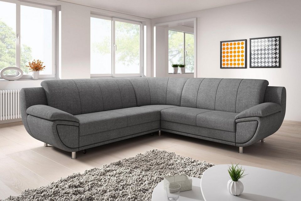 TRENDMANUFAKTUR Ecksofa wahlweise mit Bettfunktion