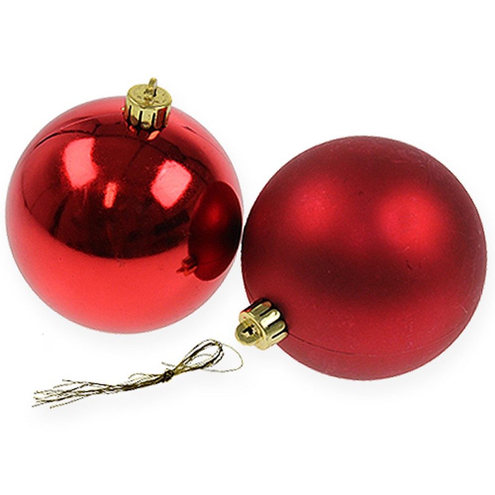 Weihnachtsbaumkugel Weihnachtskugel Rot 10cm 4 Stk - Weihnachtsbaum Deko, Adventskranz