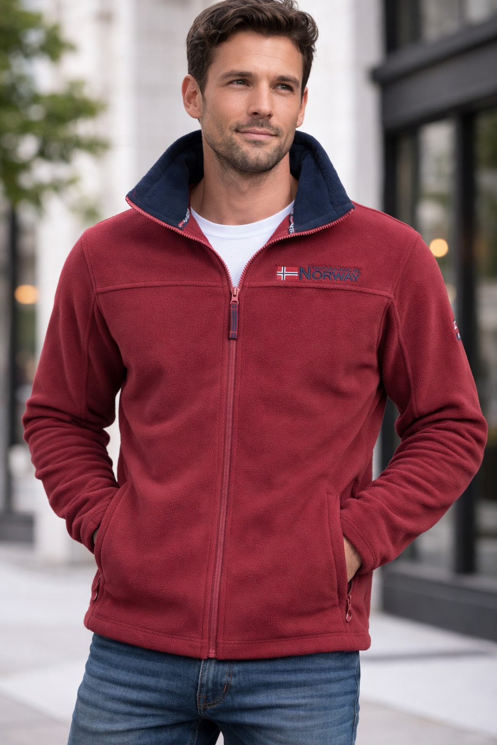 Geographical Norway Fleecejacke Herren Herbst Winter Polar Fleece Jacke Sweat Jacke Outdoor Übergang