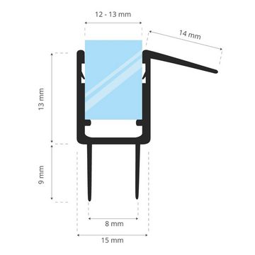 STEIGNER Duschdichtung UK20-12 gerade, L: 30 cm, (1 Stück Packung, Einzeldichtung), für 12mm bis 13mm Glasstärke