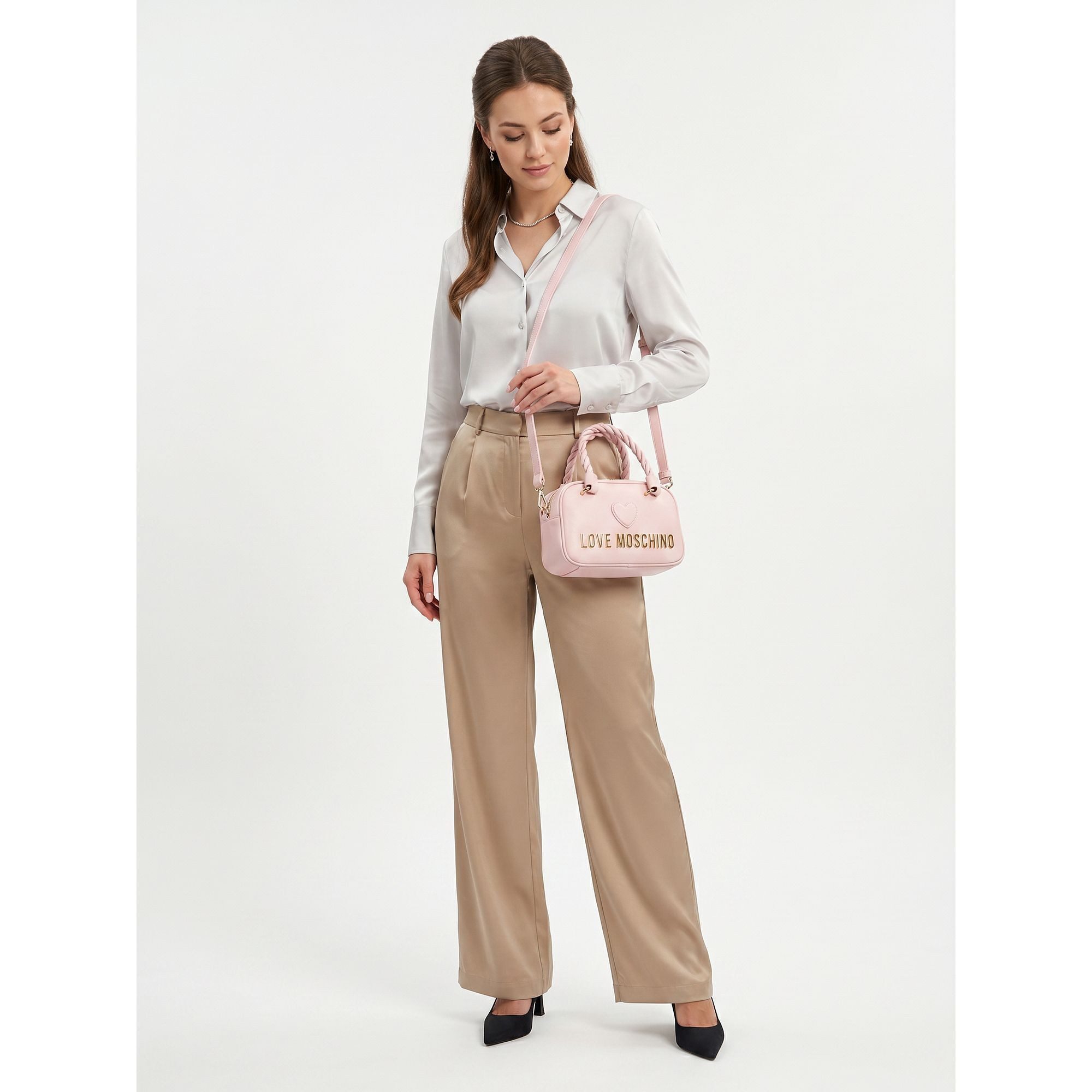 LOVE MOSCHINO Henkeltasche Nero, Lederfaserstoff