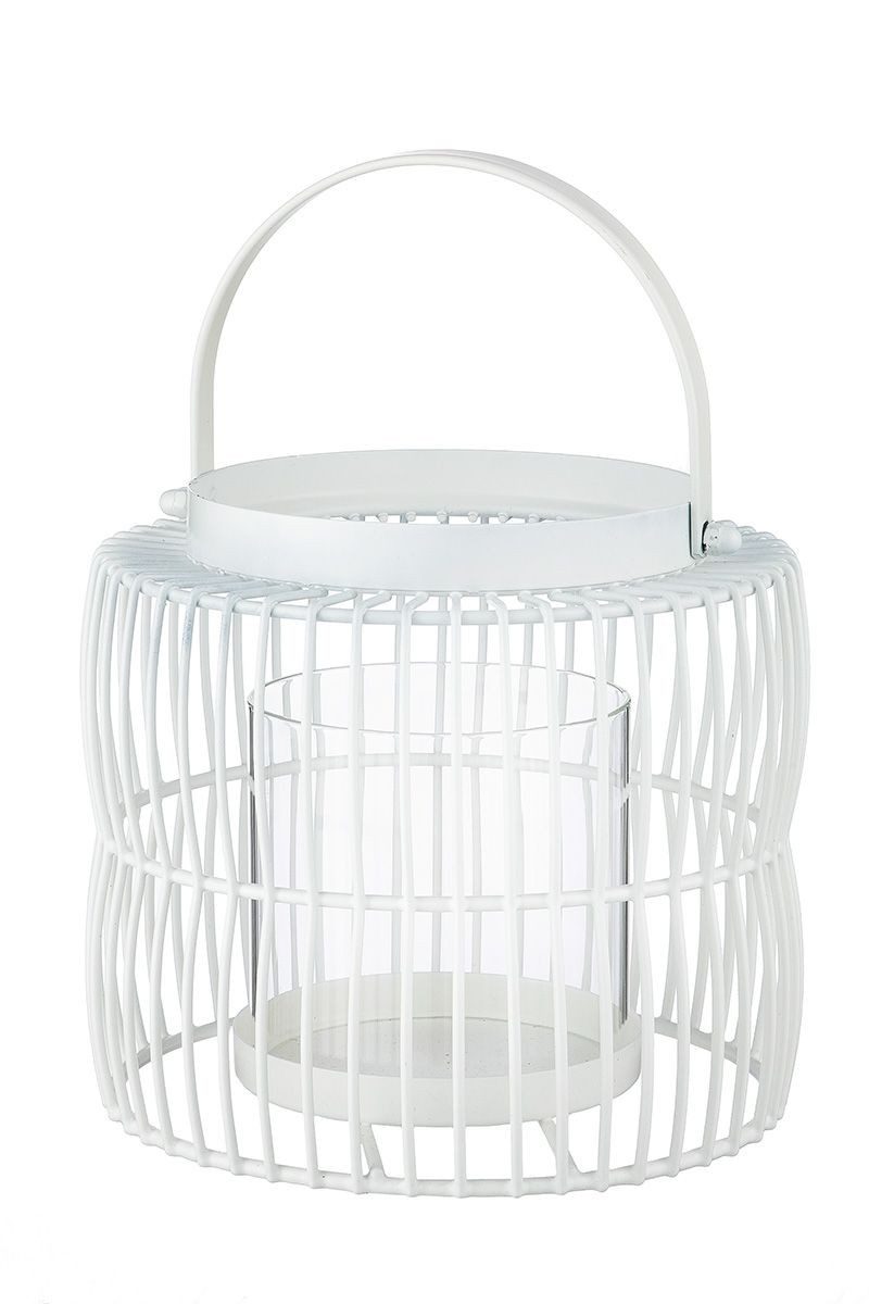 GILDE Windlicht Windlicht "Stage" weiß 23cm