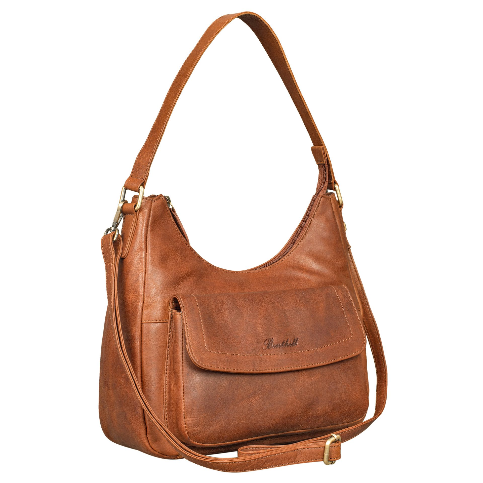 Handtasche Damen Echt Leder Schultertasche Umhängetasche Ledertasche Umhängegurt