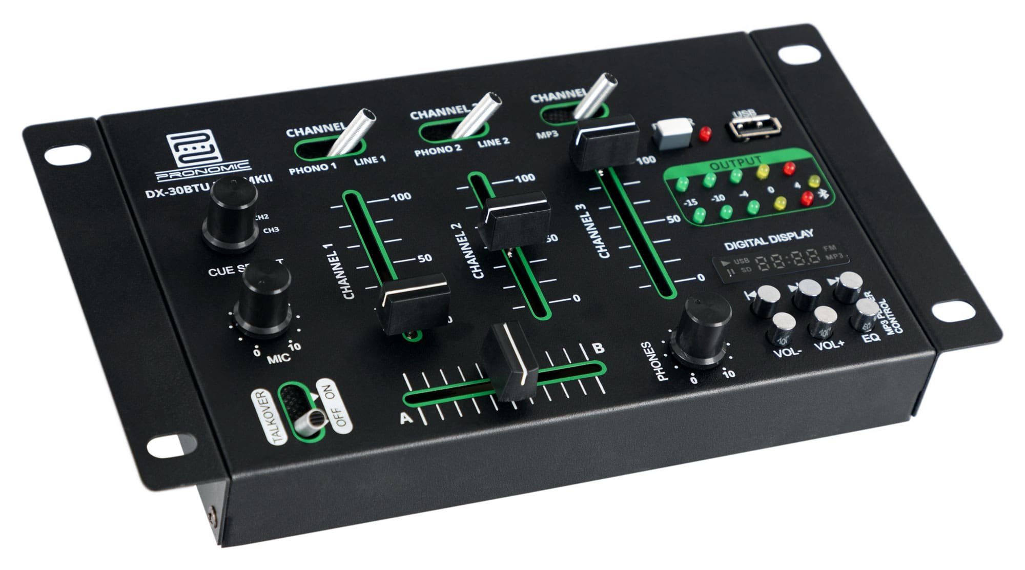 DJ Controller DX-30BTU USB MKII DJ-Mixer - Bluetooth - 3 Kanäle - Cue-Funktion