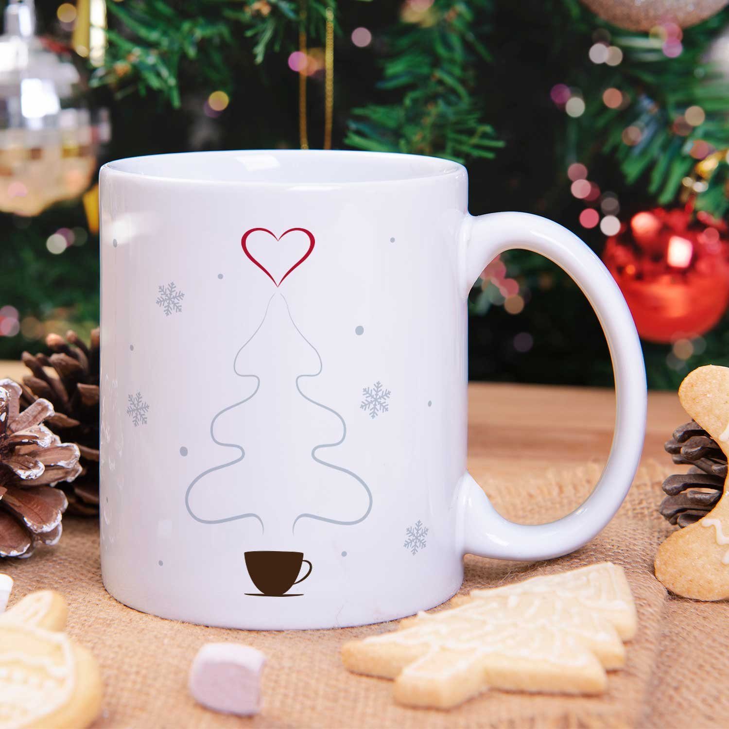 GRAVURZEILE Tasse Bedruckte Tasse - Geschenke für Frauen & Männer zu Weihnachten, Keramik, Es wird Zeit den Kaffee durch Glühwein zu ersetzen - Weiß