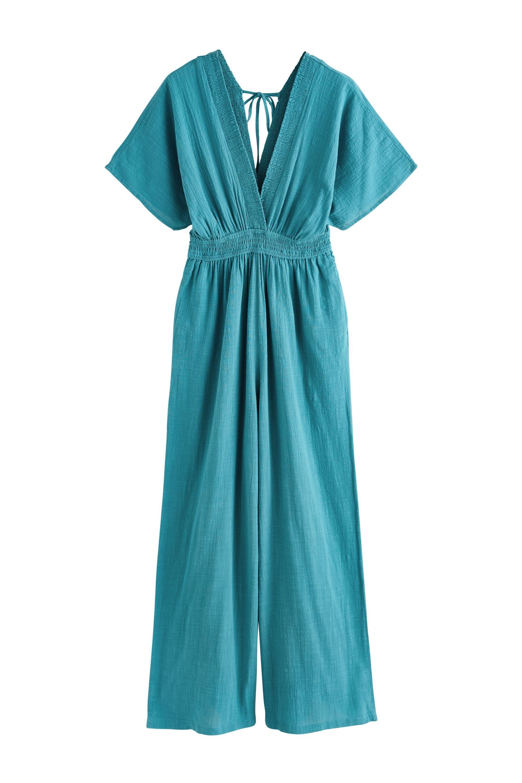 Next Jumpsuit Jumpsuit mit Ärmeln und weitem Beinschnitt (1-tlg)