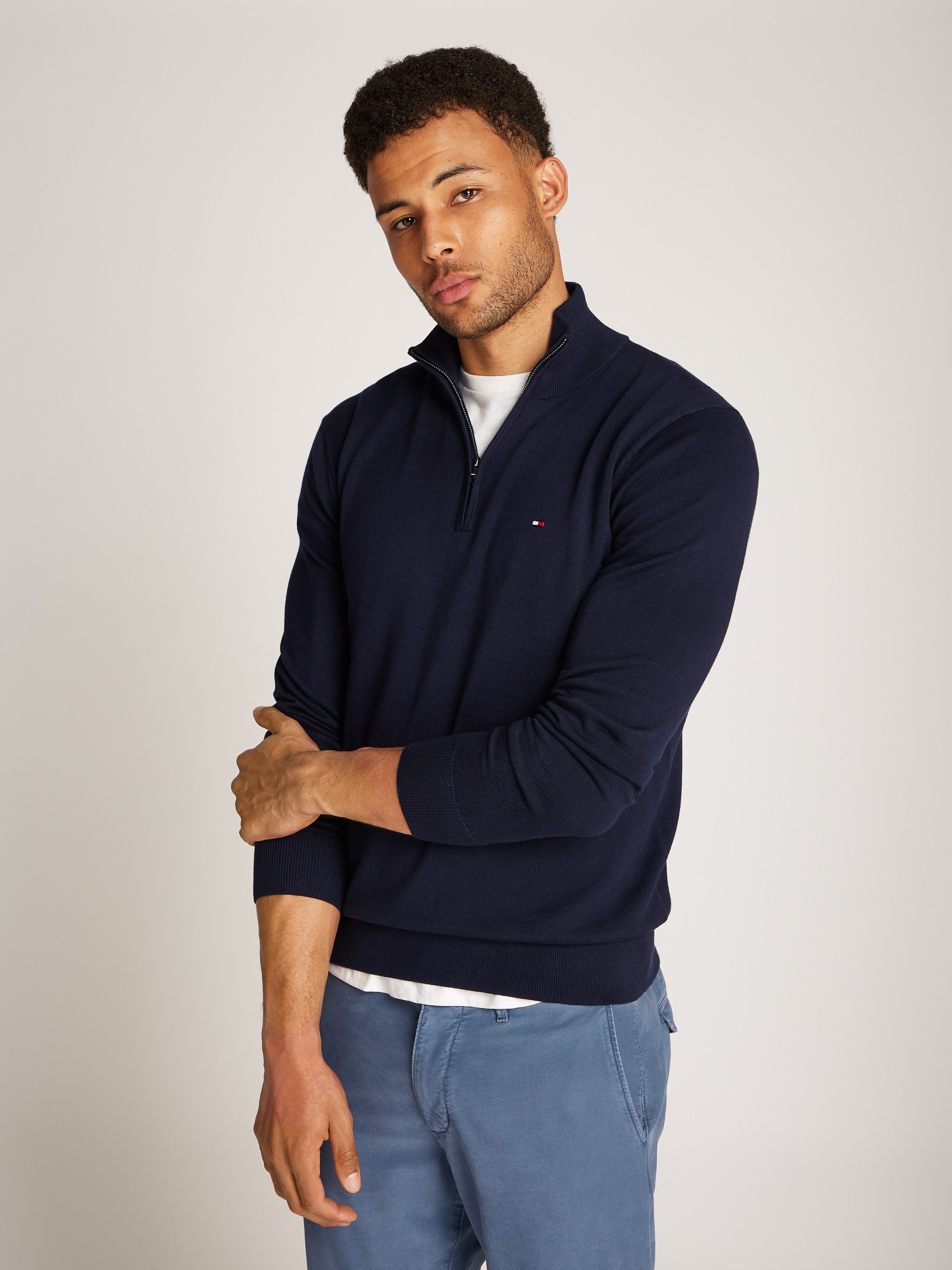 Tommy Hilfiger Troyer ESSENTIAL COTTON ZIP günstig online kaufen