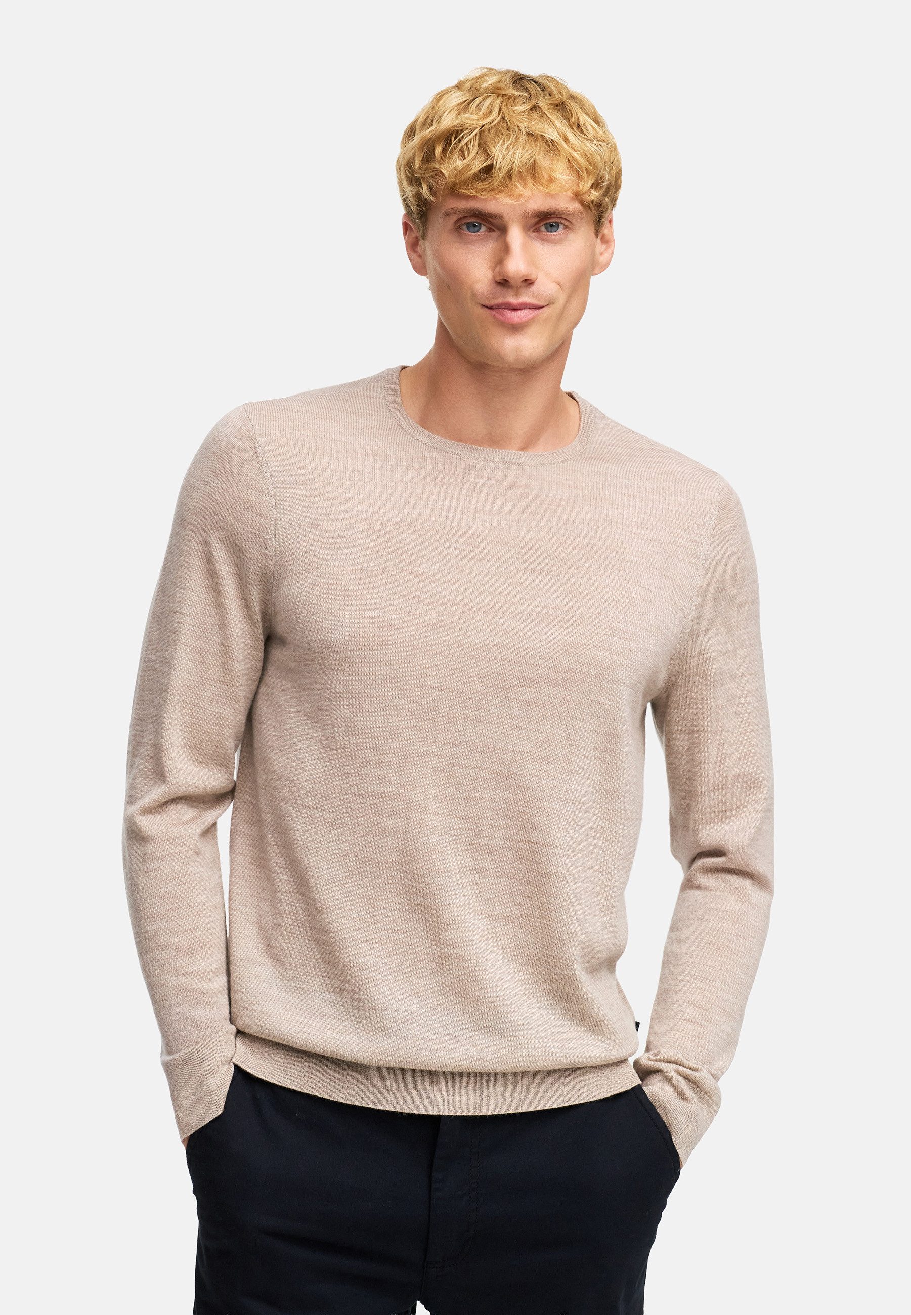 Kronstadt Strickpullover Herren KSJohannes Strickpullover Herrenpullover aus 100% Merinowolle mit Rundhalsausschnitt