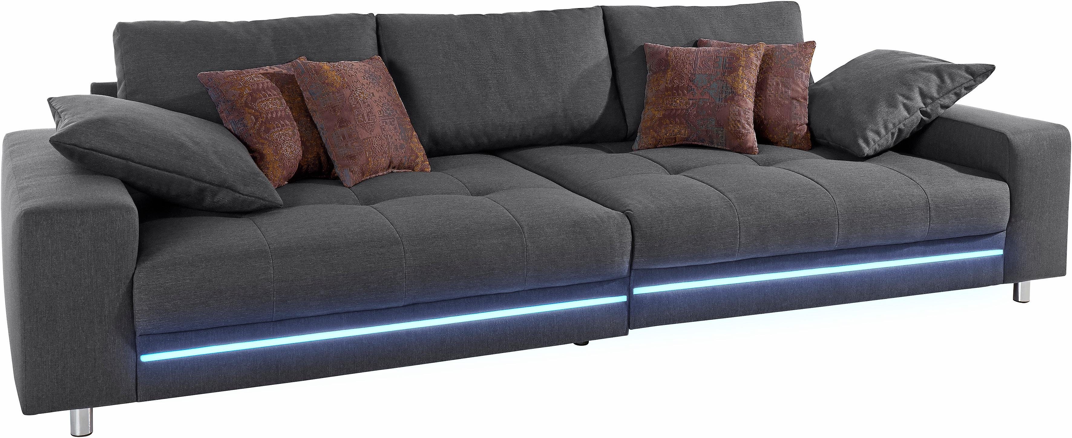 Mr. Couch Big-Sofa, wahlweise mit Kaltschaum (140kg Belastung/Sitz) und  RGB-Beleuchtung