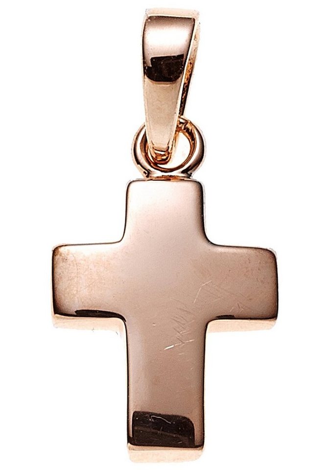 JOBO Kreuzanhänger Anhänger Kreuz, 925 Silber roségold vergoldet