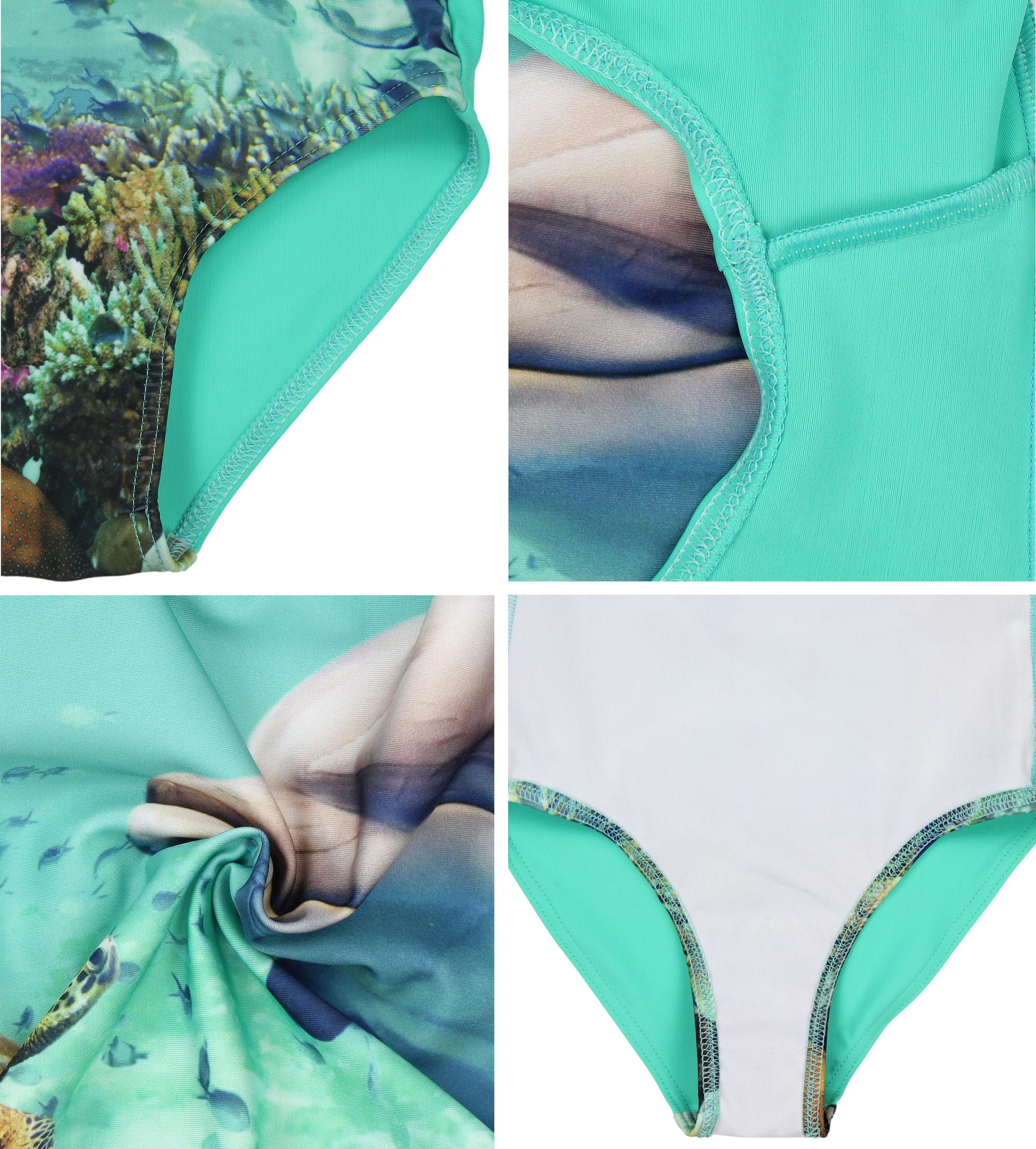 Aquarti mit Badeanzug Mädchen Aquarti Ringerrücken Delphin / Badeanzug Grün Print