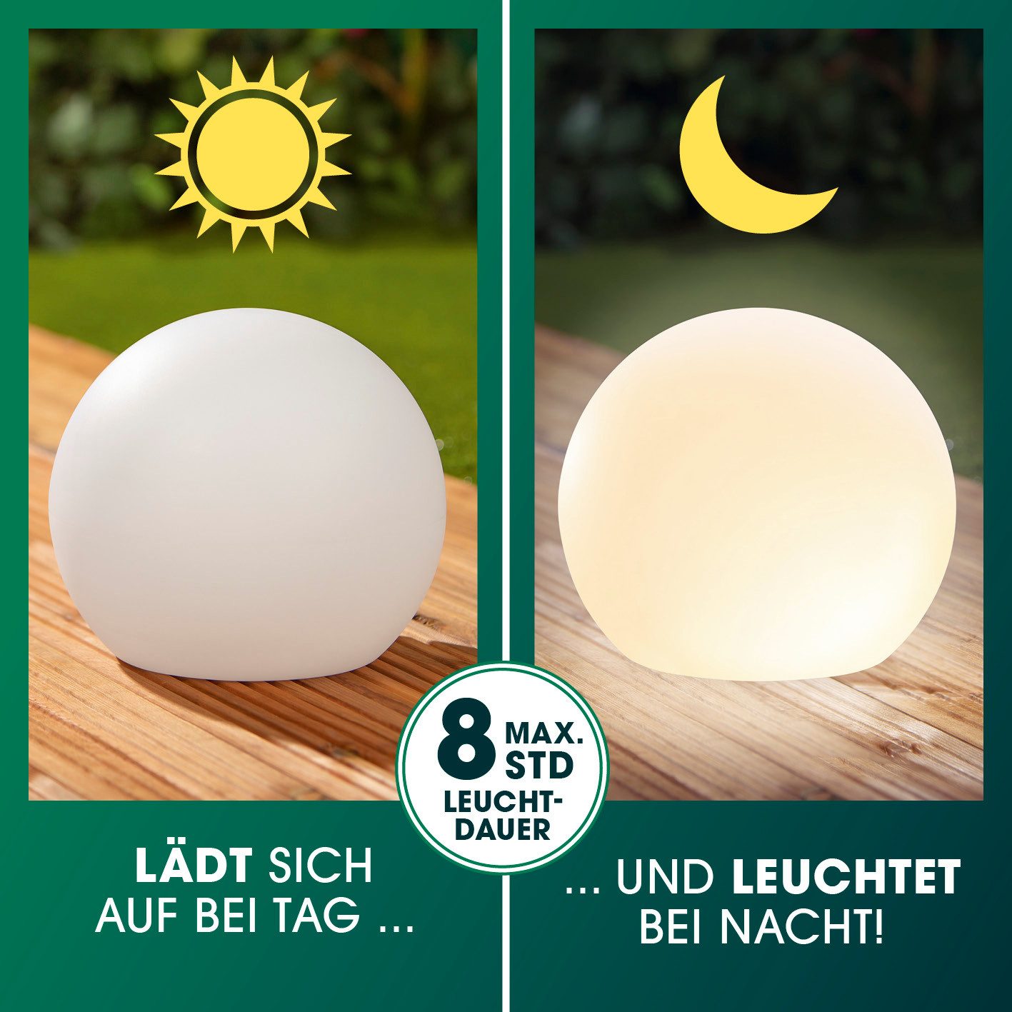 EASYmaxx LED Solarleuchte LED Solarleuchte mit Farbwechsel, Deko Gartenleuchte mit LED, 20 cm, ideal für Garten, Terrasse, Balkon