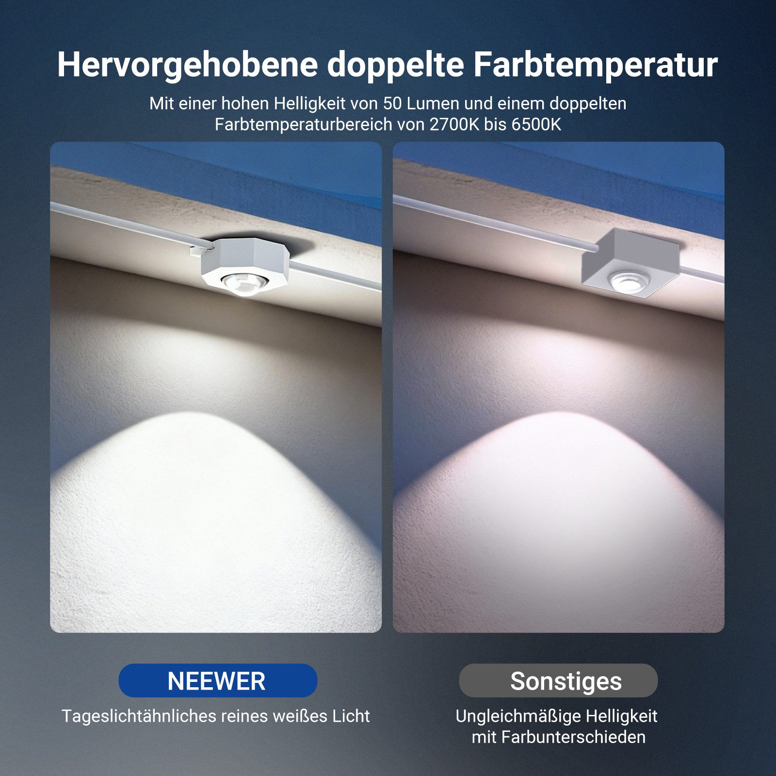 Neewer LED-Lichterkette NR02 15m/30m/45m/60m RGBCW Außenbeleuchtung für die Hausdekoration, intelligente AI App Steuerung, IP65 wasserdicht, mit Alexa – Bild 5 von 5