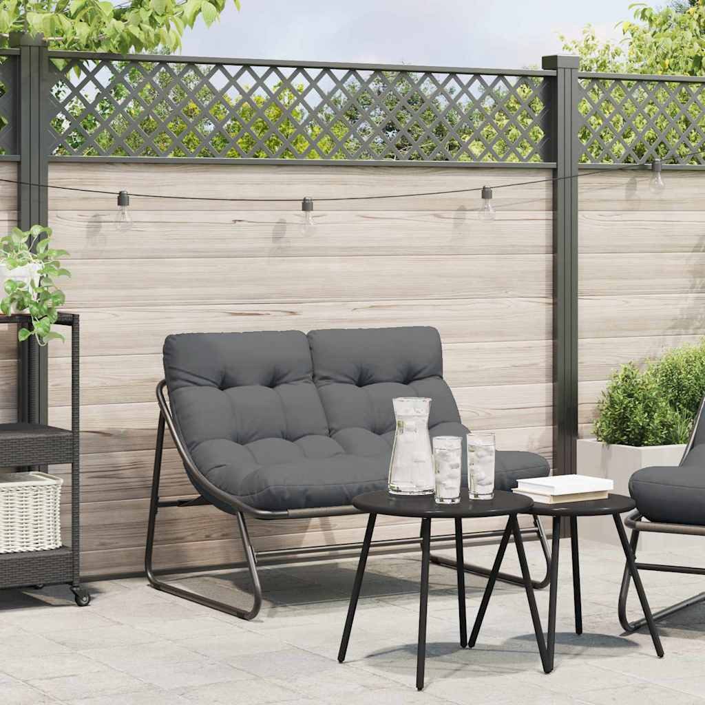 vidaXL Gartenstuhl gartenmöbel Schwarz Pulverbeschichteter Stahl (1 St) – Bild 2 von 5