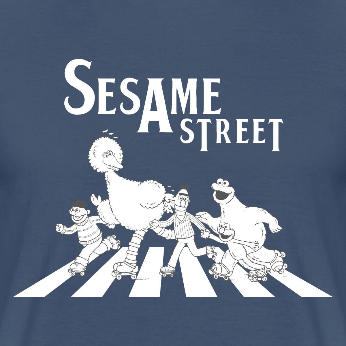 Spreadshirt T-Shirt Sesamstraße Zebrastreifen Klassiker Männer T-Shirt (1-tlg)