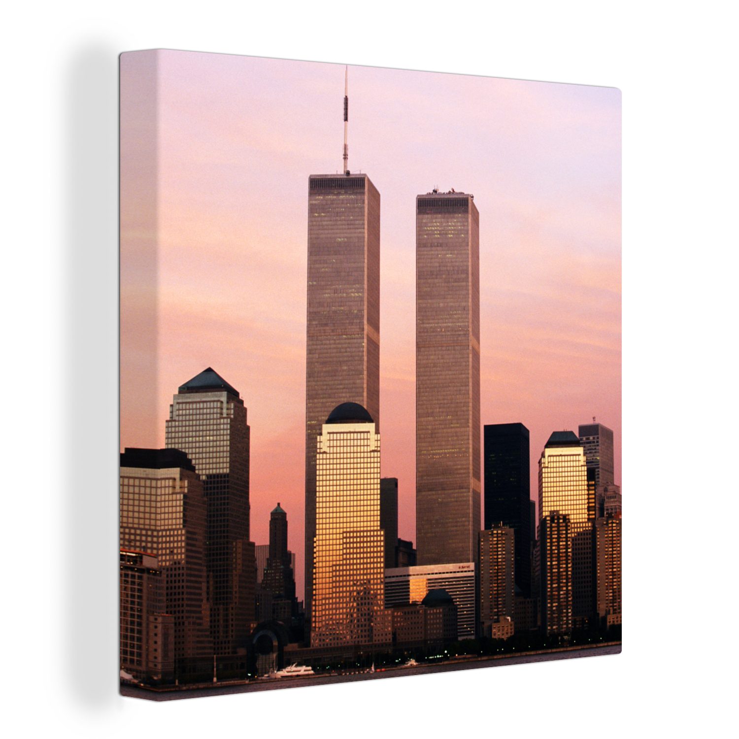 OneMillionCanvasses® Leinwandbild World Trade Center - Abend - Wolkenkratzer, (1 St), Leinwand Bilder für Wohnzimmer Schlafzimmer