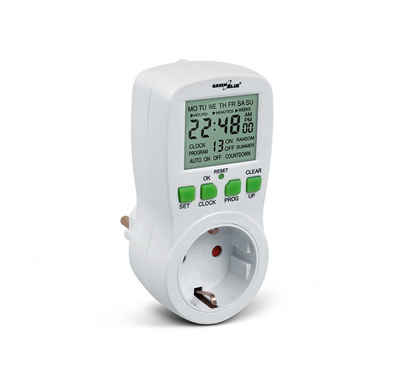 GreenBlue Zeitschaltuhr GB107G, Digitaler Plug-In-Timer - 16 Programme - F-Stecker