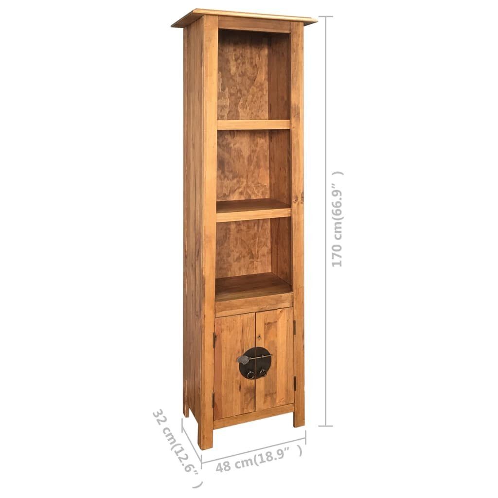 H:170cm Badzimmerschrank Hochschrank aus Merax Badezimmerschrank, Türen, mit Massivholz
